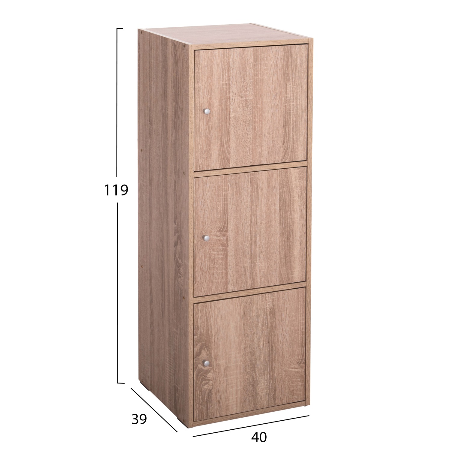 ΝΤΟΥΛΑΠΙ ΜΕ 3 ΑΠΟΘ. ΧΩΡΟΥΣ SORIANO SONAMA OAK ΜΕΛΑΜΙΝΗ 40x39x119Υεκ. - Image 9