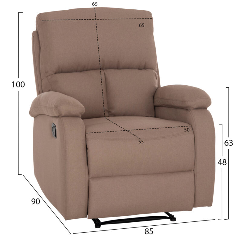 ΠΟΛΥΘΡΟΝΑ RELAX DIONI ΜΠΕΖ ΥΦΑΣΜΑ 85x90x100Υεκ.