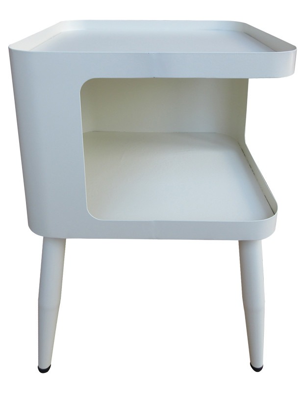 Βοηθητικό τραπέζι Cubino μέταλλο σε κρεμ απόχρωση 35x35x50εκ - Image 2