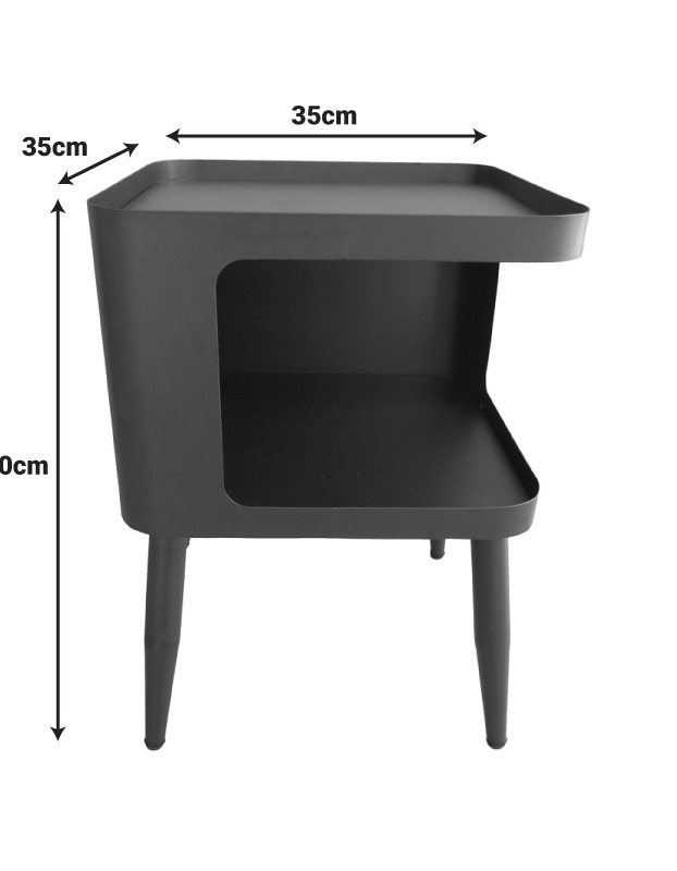 Βοηθητικό τραπέζι Cubino μέταλλο σε κρεμ απόχρωση 35x35x50εκ - Image 4