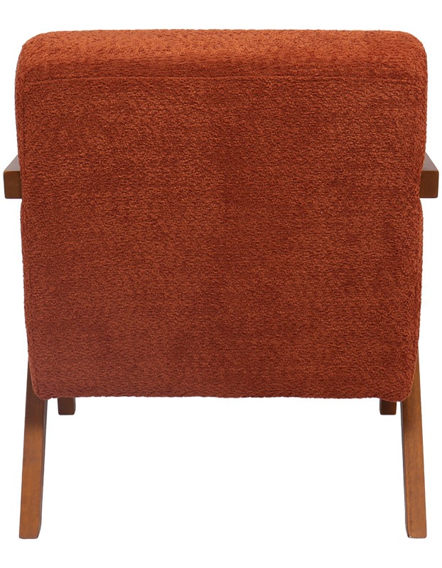 Πολυθρόνα Garifa terracotta ύφασμα με πόδι σε καρυδί απόχρωση 79x75x75εκ - Image 5