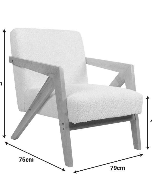 Πολυθρόνα Garifa terracotta ύφασμα με πόδι σε καρυδί απόχρωση 79x75x75εκ - Image 9