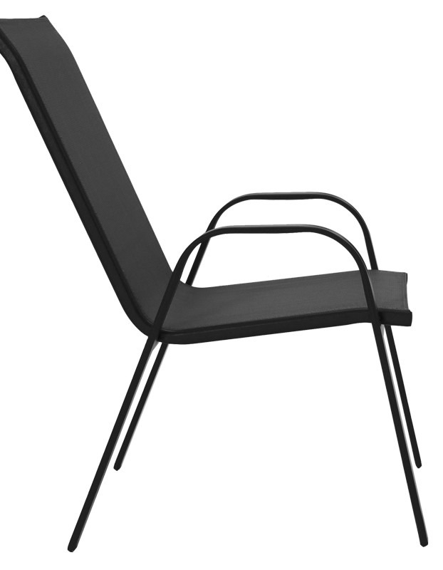 Πολυθρόνα Calan μέταλλο μαύρο-textilene μαύρο 54x74x91εκ