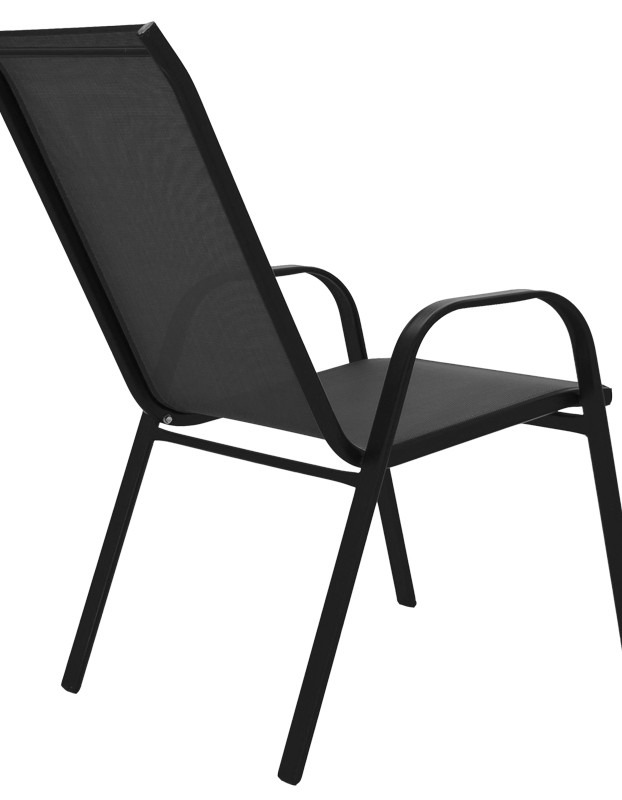 Πολυθρόνα Calan μέταλλο μαύρο-textilene μαύρο 54x74x91εκ