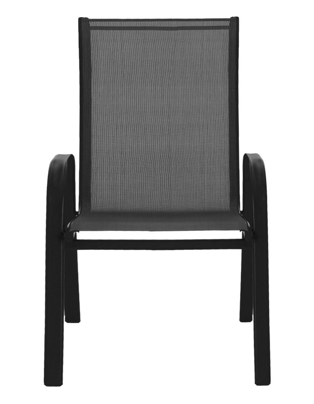 Πολυθρόνα Calan μέταλλο μαύρο-textilene μαύρο 54x74x91εκ