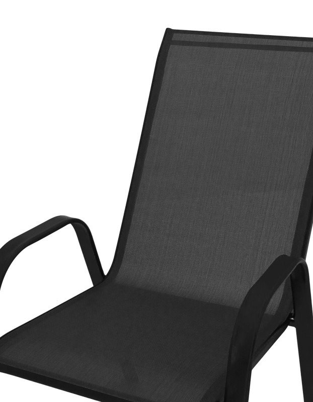 Πολυθρόνα Calan μέταλλο μαύρο-textilene μαύρο 54x74x91εκ