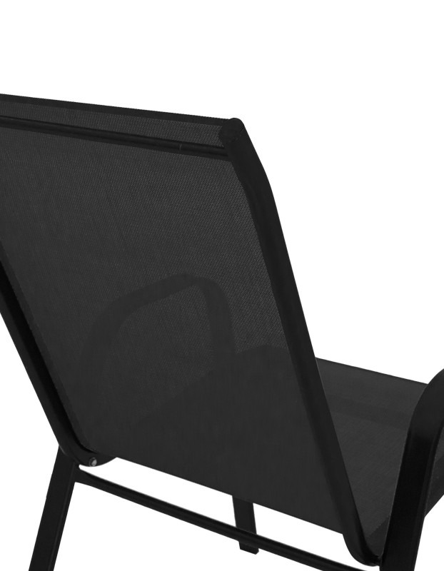 Πολυθρόνα Calan μέταλλο μαύρο-textilene μαύρο 54x74x91εκ