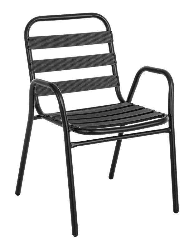 Tραπεζαρία Sussie-Vergo Ι σετ 3τεμ μαύρο μέταλλο-αλουμίνιο Φ60x70εκ