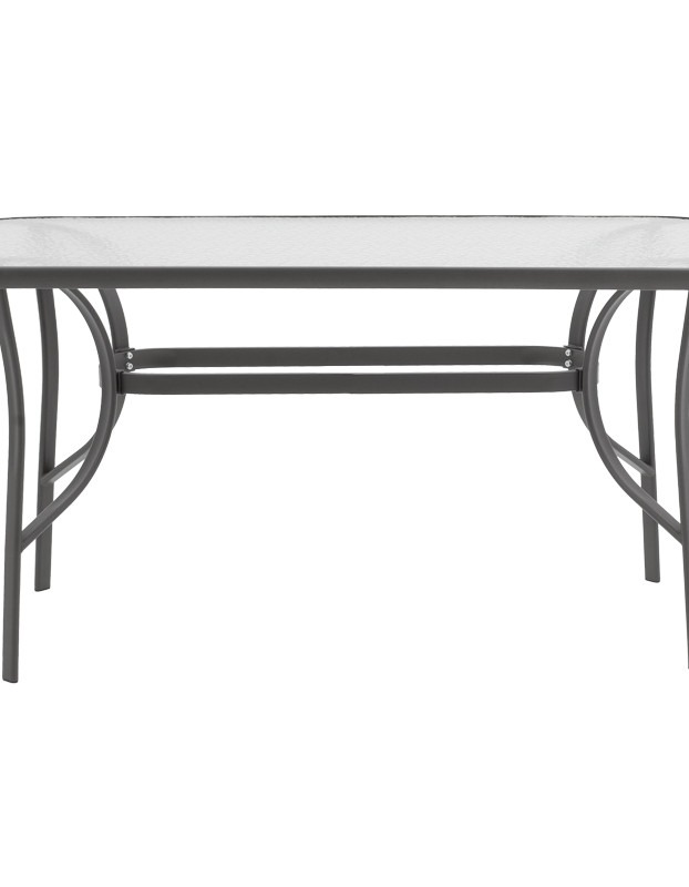 Τραπέζι Ensure ανθρακί μέταλλο-tempered γυαλί 120x70x70εκ