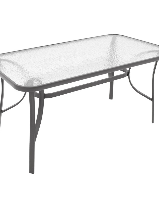 Τραπέζι Ensure ανθρακί μέταλλο-tempered γυαλί 120x70x70εκ