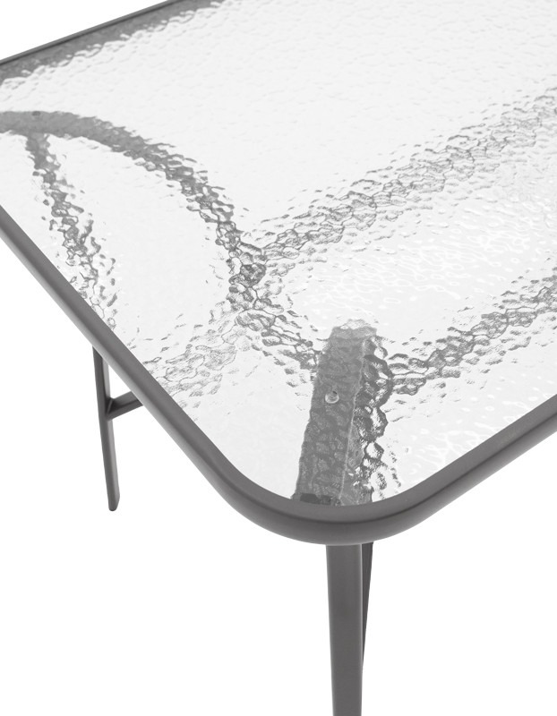 Τραπέζι Ensure ανθρακί μέταλλο-tempered γυαλί 120x70x70εκ