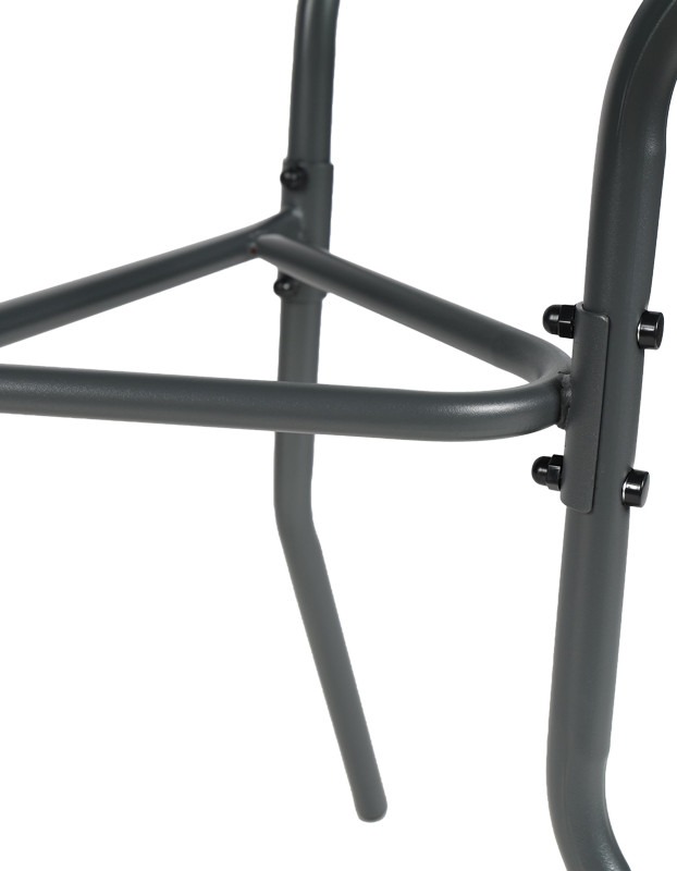 Τραπέζι ημικυκλικό Bion γυαλί-μέταλλο σε ανθρακί απόχρωση 70x40x65εκ