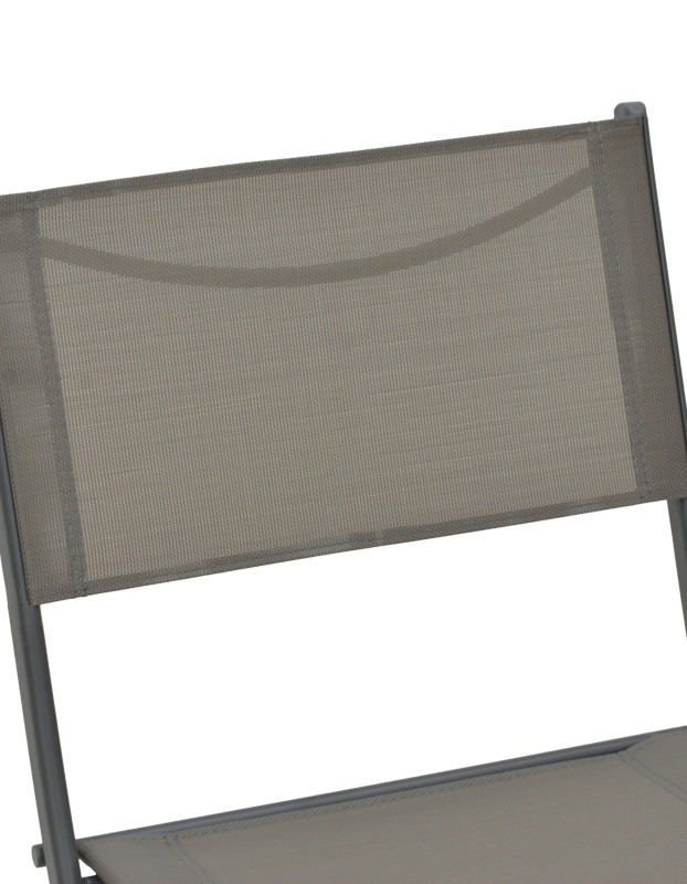 Καρέκλα Jeve πτυσσόμενη μέταλλο ανθρακί με σαμπανιζέ textilene 46x51x81εκ