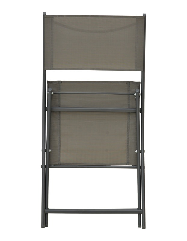 Καρέκλα Jeve πτυσσόμενη μέταλλο ανθρακί με σαμπανιζέ textilene 46x51x81εκ