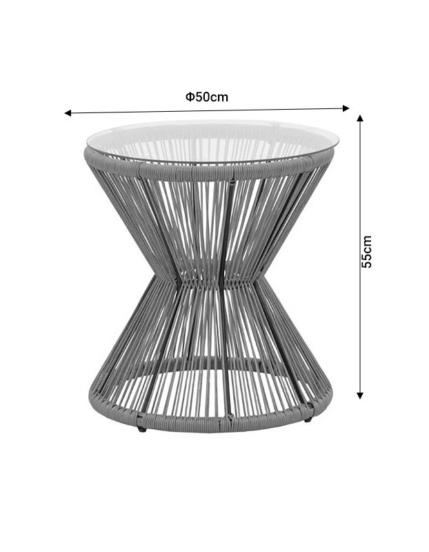Σαλόνι Naoki-Mabil σετ 3τεμ pe rattan σε φυσική απόχρωση με μαύρο μέταλλο