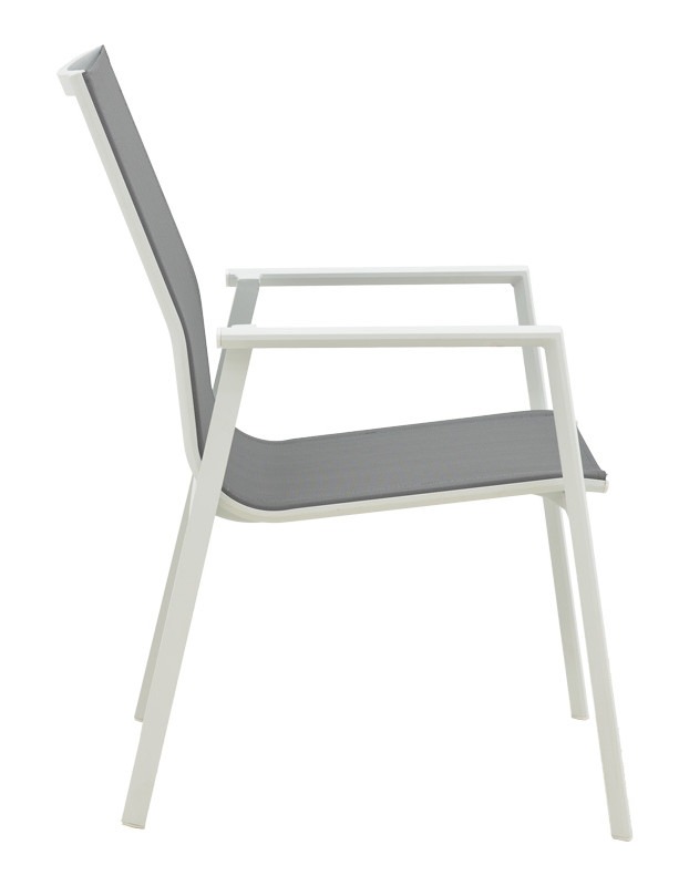 Τραπεζαρία Pinap-Dashiell σετ 5τεμ λευκό αλουμίνιο και plywood σε φυσική απόχρωση Φ110x74εκ