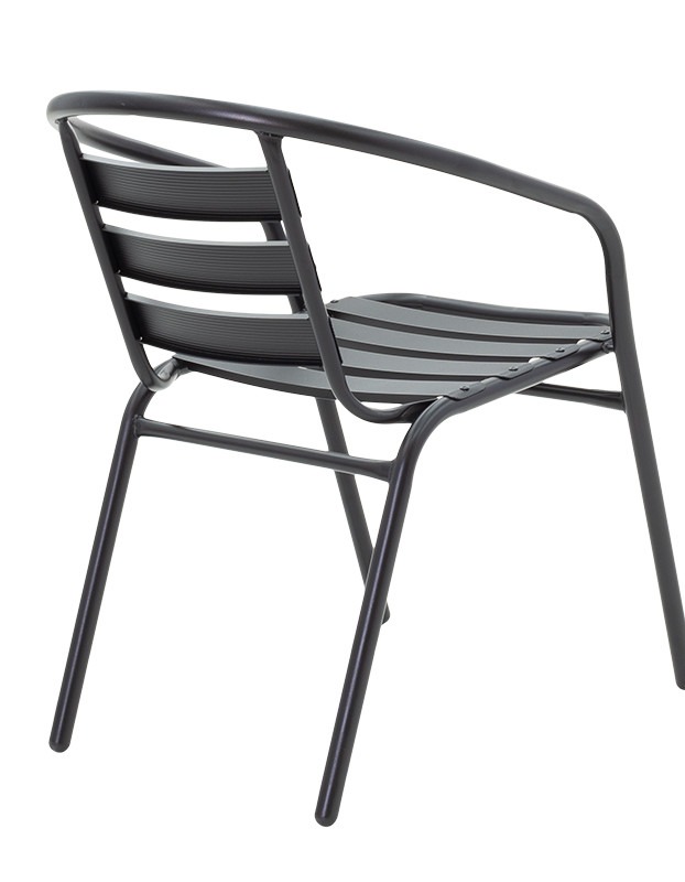 Τραπεζαρία Watson-Tade σετ 3τεμ μέταλλο μαύρο-γυαλί Φ60x70εκ