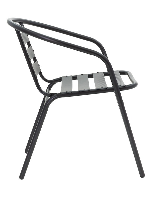 Τραπεζαρία Watson-Tade σετ 3τεμ μέταλλο μαύρο-γυαλί Φ60x70εκ