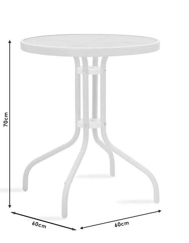 Τραπεζαρία Watson-Tade σετ 3τεμ μέταλλο μαύρο-γυαλί Φ60x70εκ