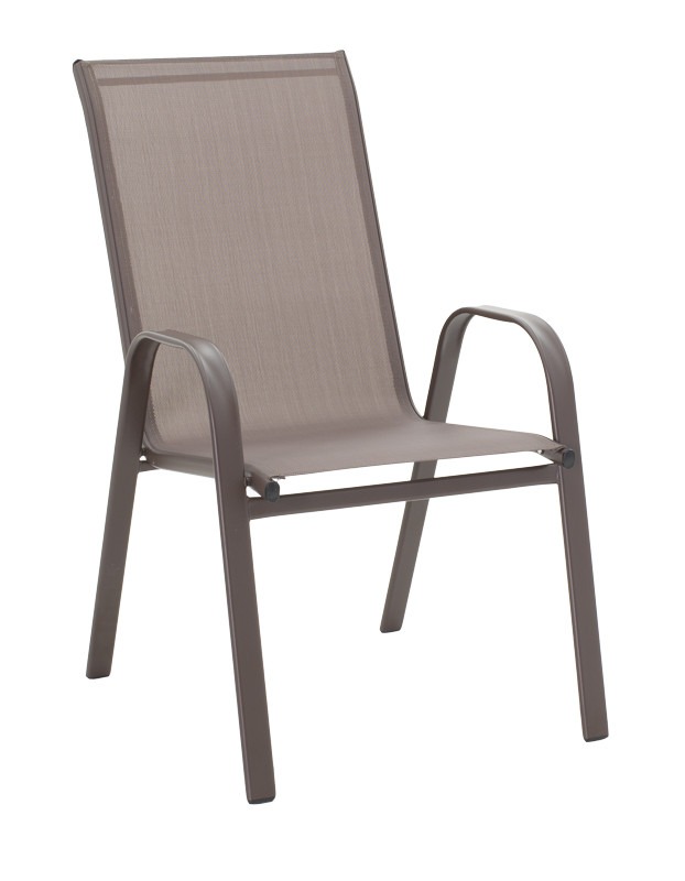 Τραπεζαρία Ensure-Calan σετ 5τεμ μέταλλο-textilene καφέ