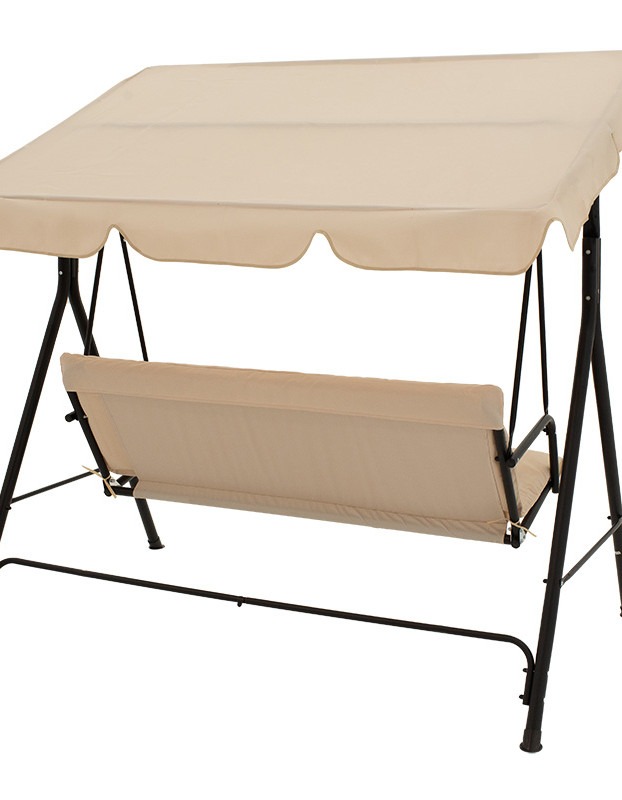 Κούνια Globo μαύρο μέταλλο με ύφασμα σε μπεζ απόχρωση 170x110x153εκ