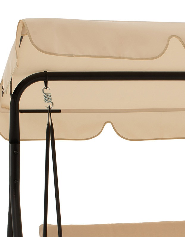 Κούνια Globo μαύρο μέταλλο με ύφασμα σε μπεζ απόχρωση 170x110x153εκ