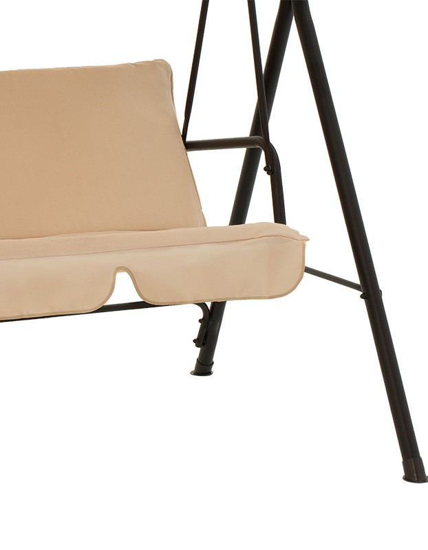 Κούνια Globo μαύρο μέταλλο με ύφασμα σε μπεζ απόχρωση 170x110x153εκ