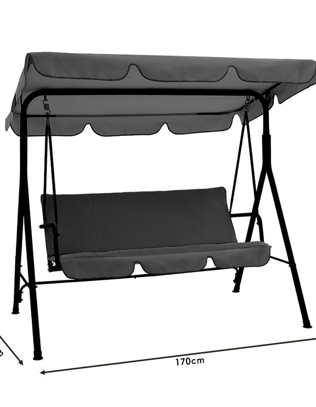 Κούνια Globo μαύρο μέταλλο με ύφασμα σε μπεζ απόχρωση 170x110x153εκ