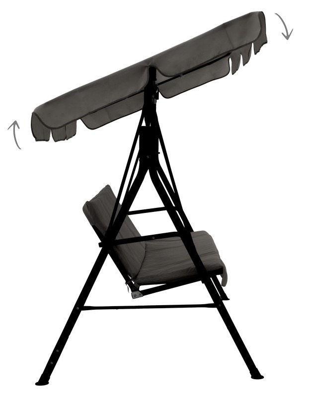 Κούνια κήπου Globo μέταλλο μαύρο-ύφασμα γκρι 170x110x153εκ