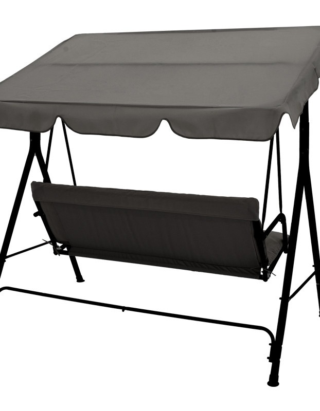 Κούνια κήπου Globo μέταλλο μαύρο-ύφασμα γκρι 170x110x153εκ