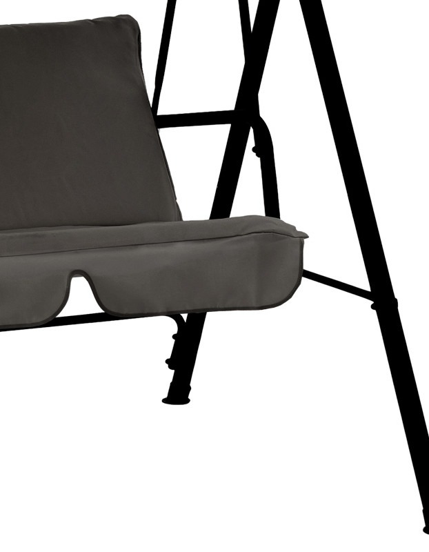 Κούνια κήπου Globo μέταλλο μαύρο-ύφασμα γκρι 170x110x153εκ