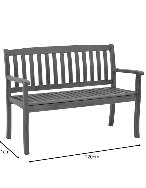 Παγκάκι διθέσιο Jerdu ξύλο ακακίας φυσικό 120x61x87εκ