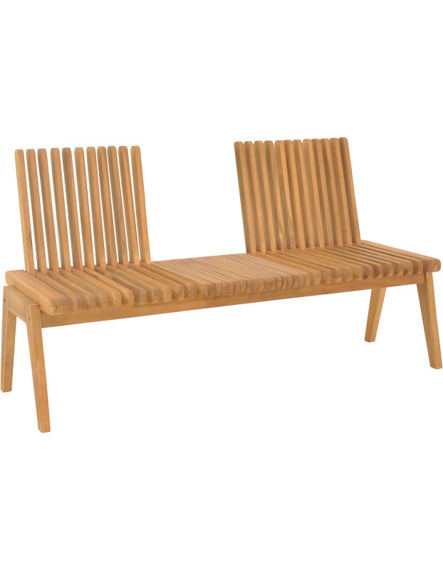 Πολυμορφικός καναπές-παγκάκι Jey teak ξύλο σε φυσική απόχρωση 120x57.5x80εκ