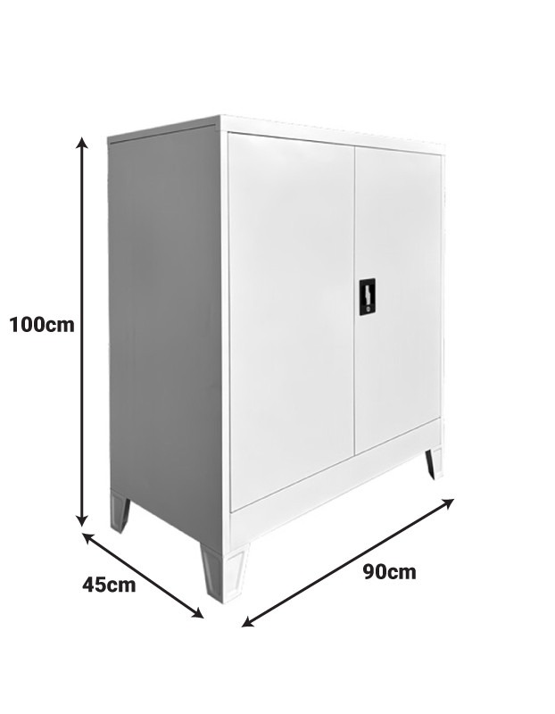 Μεταλλικό ντουλάπι Armon ανοιχτό γκρι 90x45x100εκ