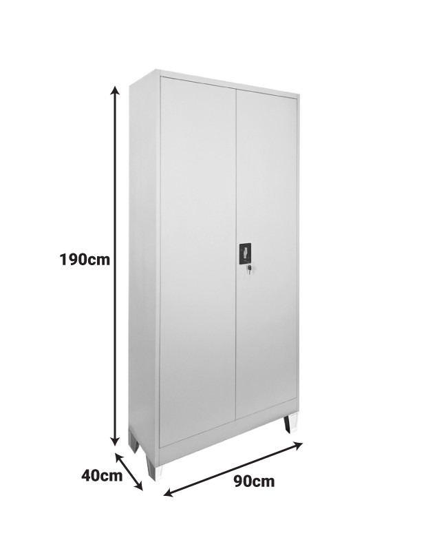 Μεταλλική ντουλάπα Ugren ανοιχτό γκρι 90x40x190εκ