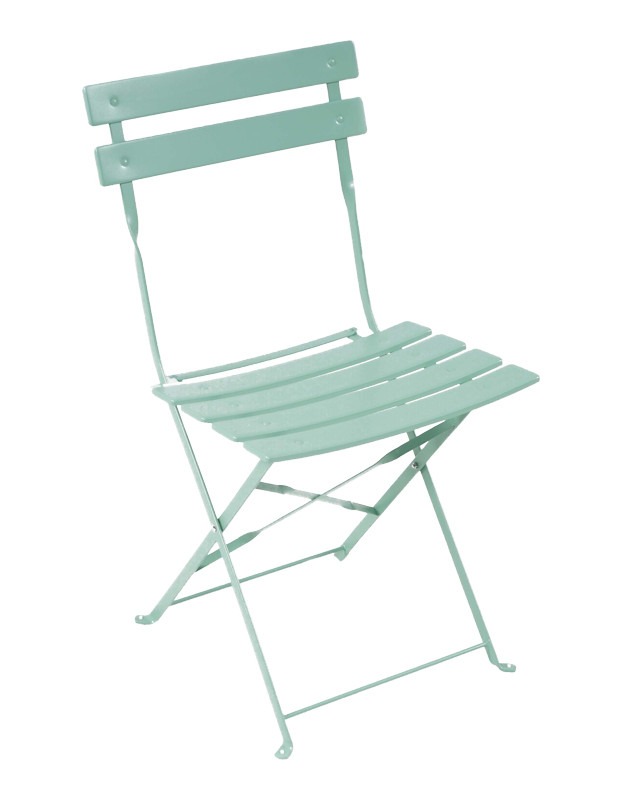 Τραπεζαρία Bistro σετ 3τεμ μεταλλική αναδιπλούμενη σε μέντα απόχρωση Φ60x71εκ