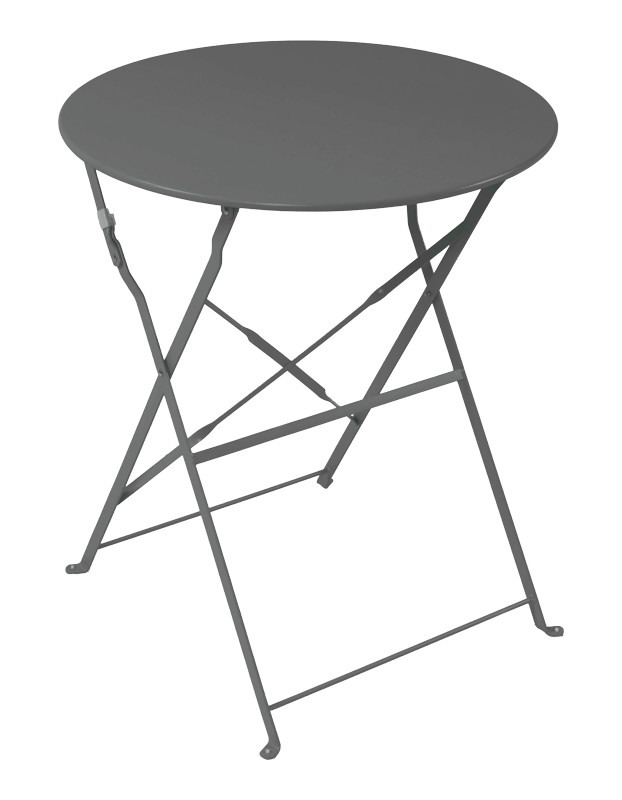 Τραπεζαρία Bistro σετ 3τεμ μεταλλική αναδιπλούμενη σε ανθρακί απόχρωση Φ60x71εκ