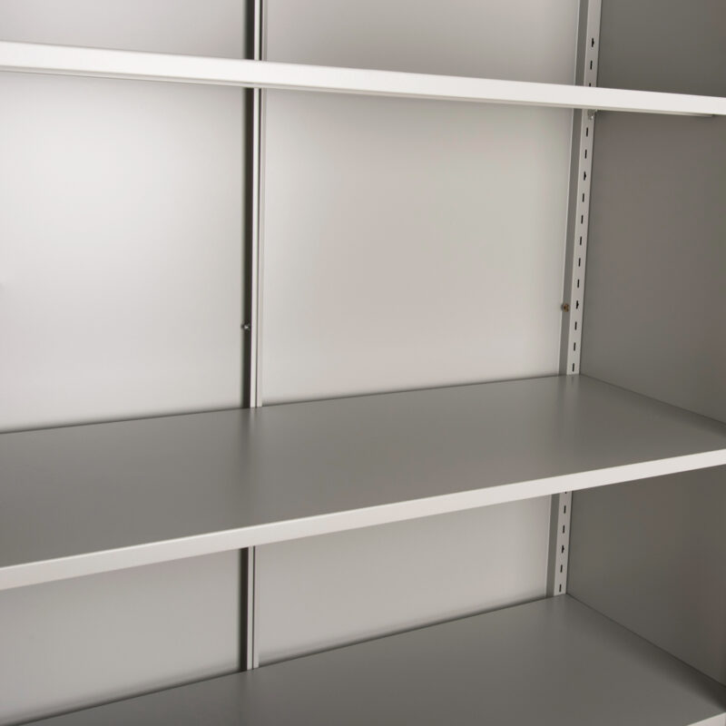 ΝΤΟΥΛΑΠΑ ΜΕΤΑΛΛΙΚΗ ΔΙΦΥΛΛΗ ΜΕ 5 ΑΠΟΘ.ΧΩΡΟΥΣ & ΠΟΔΙΑ- ΓΚΡΙ 90Χ40Χ190Yεκ