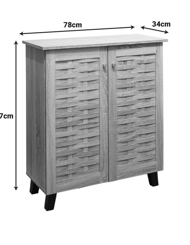 Παπουτσοθήκη-ντουλάπι Mantam pakoworld 12 ζεύγων sonoma 78x34x87εκ