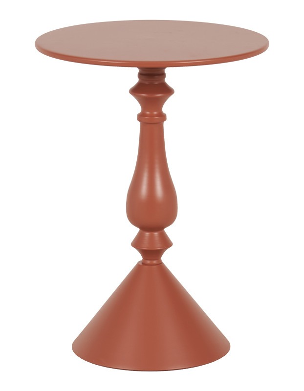 Βοηθητικό τραπέζι Lalou μέταλλο σε απόχρωση terracotta Φ40x55εκ