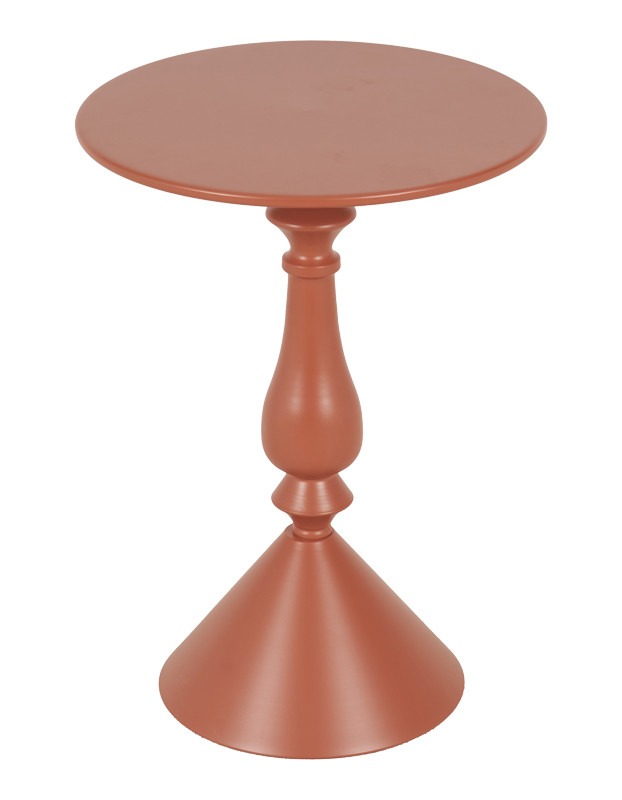Βοηθητικό τραπέζι Lalou μέταλλο σε απόχρωση terracotta Φ40x55εκ