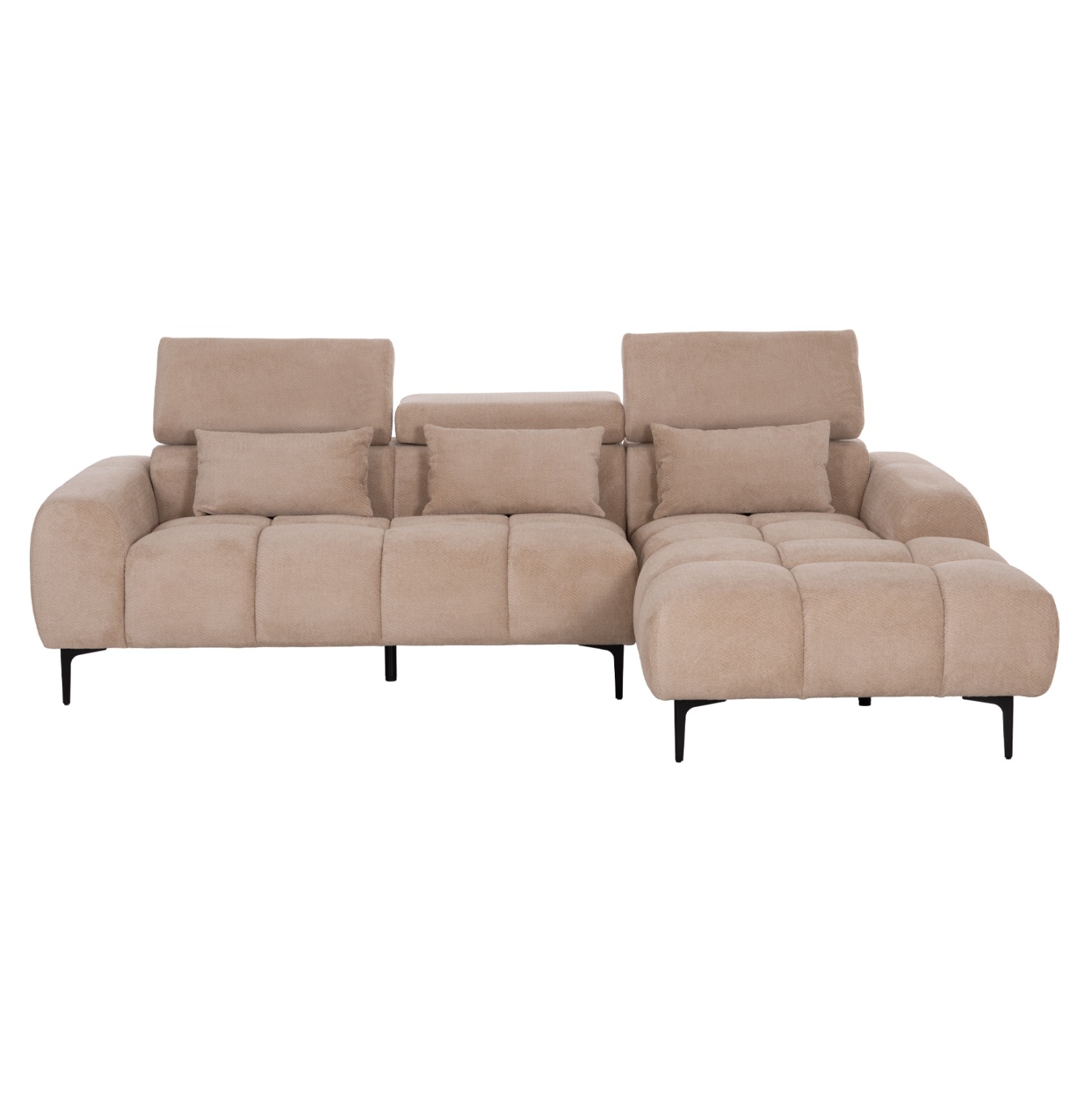 ΚΑΝΑΠΕΣ ΔΕΞΙΑ ΓΩΝΙΑ DIVYA ΜΠΕΖ ΥΦΑΣΜΑ 260x100-174x104Υεκ. - Image 3