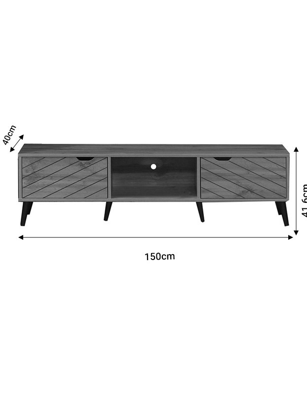 Έπιπλο τηλεόρασης Thelma oak μελαμίνης 150x40x41.6εκ - Image 4