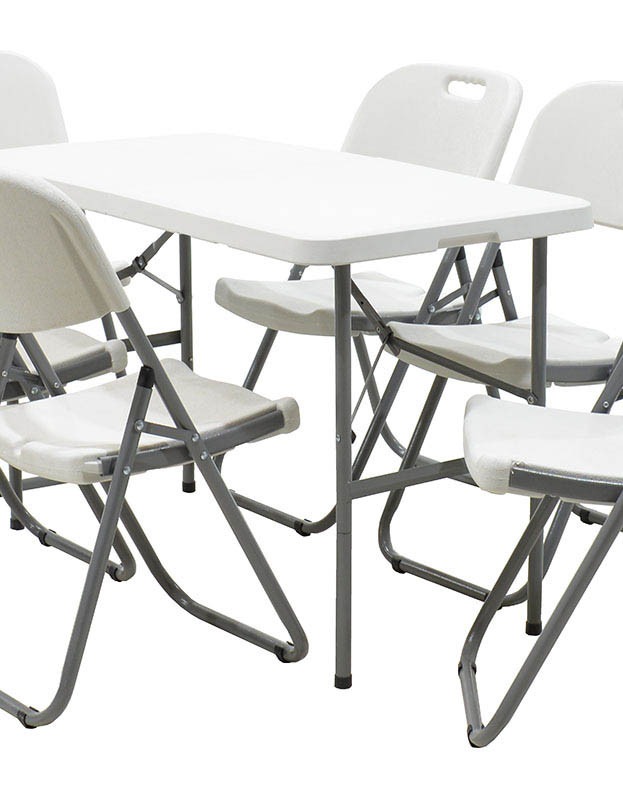 Τραπέζι catering Rodeo πτυσσόμενο-βαλίτσα λευκό 122x60x74εκ