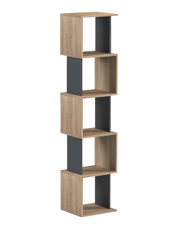 Βιβλιοθήκη Cubik sonoma- ανθρακί 35x30x161εκ