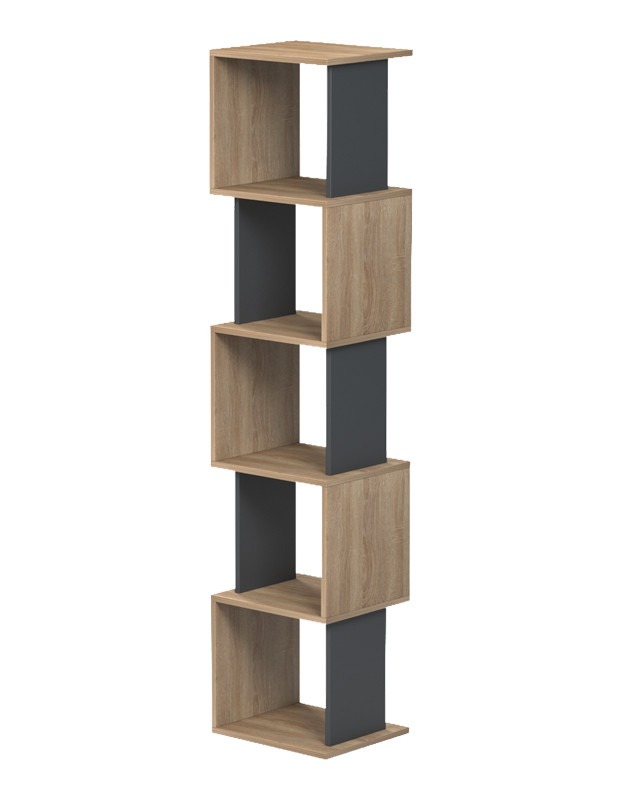 Βιβλιοθήκη Cubik sonoma- ανθρακί 35x30x161εκ
