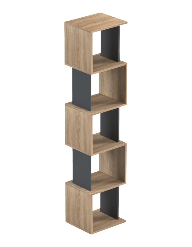 Βιβλιοθήκη Cubik sonoma- ανθρακί 35x30x161εκ