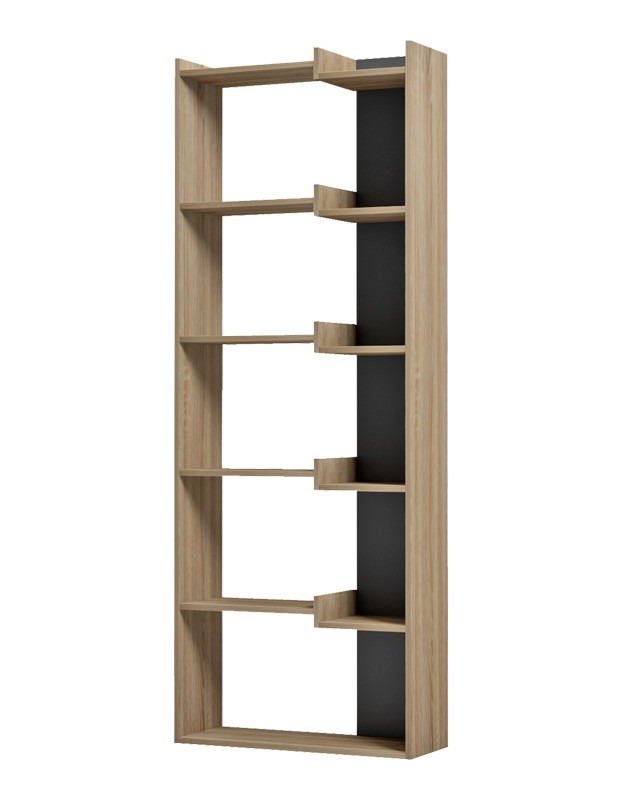Βιβλιοθήκη Corpus sonoma - ανθρακί 61x22x162εκ - Image 4