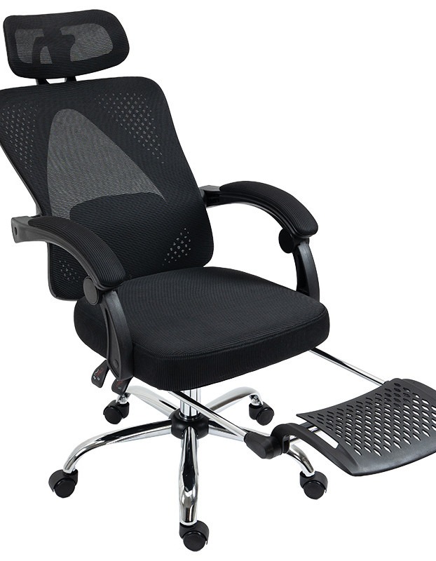 Καρέκλα γραφείου διευθυντή με υποπόδιο Titan Premium Quality ύφασμα-mesh χρώμα μαύρο