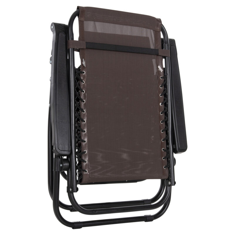 ΠΟΛΥΘΡΟΝΑ RELAX COMPANION ΚΑΦΕ TEXTILENE-ΜΑΥΡΟ ΜΕΤΑΛΛΟ 67x145x110Υεκ.